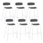 Industrial Iron Legs Bar Stool PU Leather Low Back Barstools for Living Room