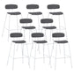Industrial Iron Legs Bar Stool PU Leather Low Back Barstools for Living Room
