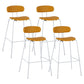Industrial Iron Legs Bar Stool PU Leather Low Back Barstools for Living Room