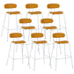 Industrial Iron Legs Bar Stool PU Leather Low Back Barstools for Living Room