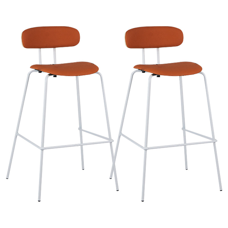 Industrial Iron Legs Bar Stool PU Leather Low Back Barstools for Living Room