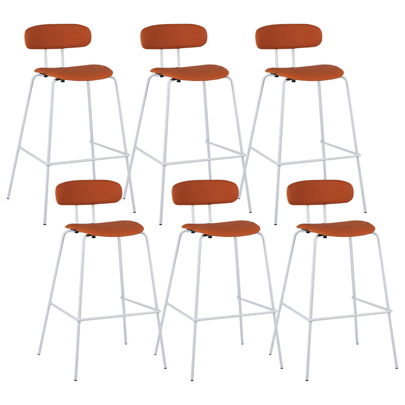 Industrial Iron Legs Bar Stool PU Leather Low Back Barstools for Living Room