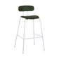 Industrial Iron Legs Bar Stool PU Leather Low Back Barstools for Living Room