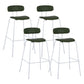 Industrial Iron Legs Bar Stool PU Leather Low Back Barstools for Living Room