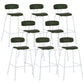 Industrial Iron Legs Bar Stool PU Leather Low Back Barstools for Living Room