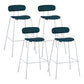 Industrial Iron Legs Bar Stool PU Leather Low Back Barstools for Living Room