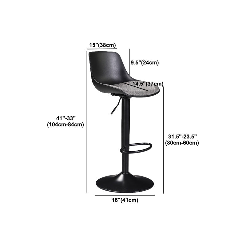 Scandinavian Adjustable Height Bar Stool Metal Base Stool for Indoor