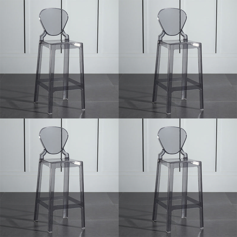 Footrest Furniture Modern Style Plastic Low Back Counter Stool with 4 Legs