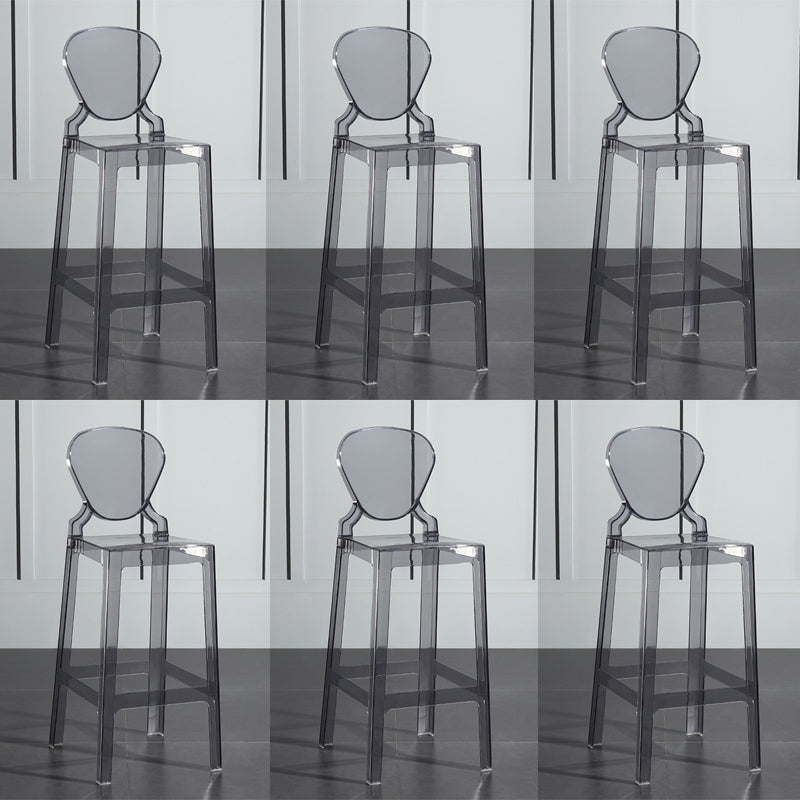 Footrest Furniture Modern Style Plastic Low Back Counter Stool with 4 Legs