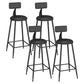 Industrial Backrest Counter Stool Iron Bar Stool with Leather Cushion and Footrest