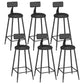 Industrial Backrest Counter Stool Iron Bar Stool with Leather Cushion and Footrest