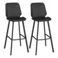 Industrial Backrest Counter Stool Iron Bar Stool with Leather Cushion and Footrest