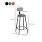 Industrial Backrest Counter Stool Iron Bar Stool with Leather Cushion and Footrest