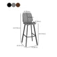 Industrial Backrest Counter Stool Iron Bar Stool with Leather Cushion and Footrest