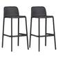 Modern Plastic Footrest Bar Stool Low Back Coffee Shop Counter & Bar Stool