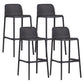 Modern Plastic Footrest Bar Stool Low Back Coffee Shop Counter & Bar Stool