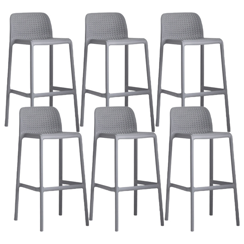 Modern Plastic Footrest Bar Stool Low Back Coffee Shop Counter & Bar Stool