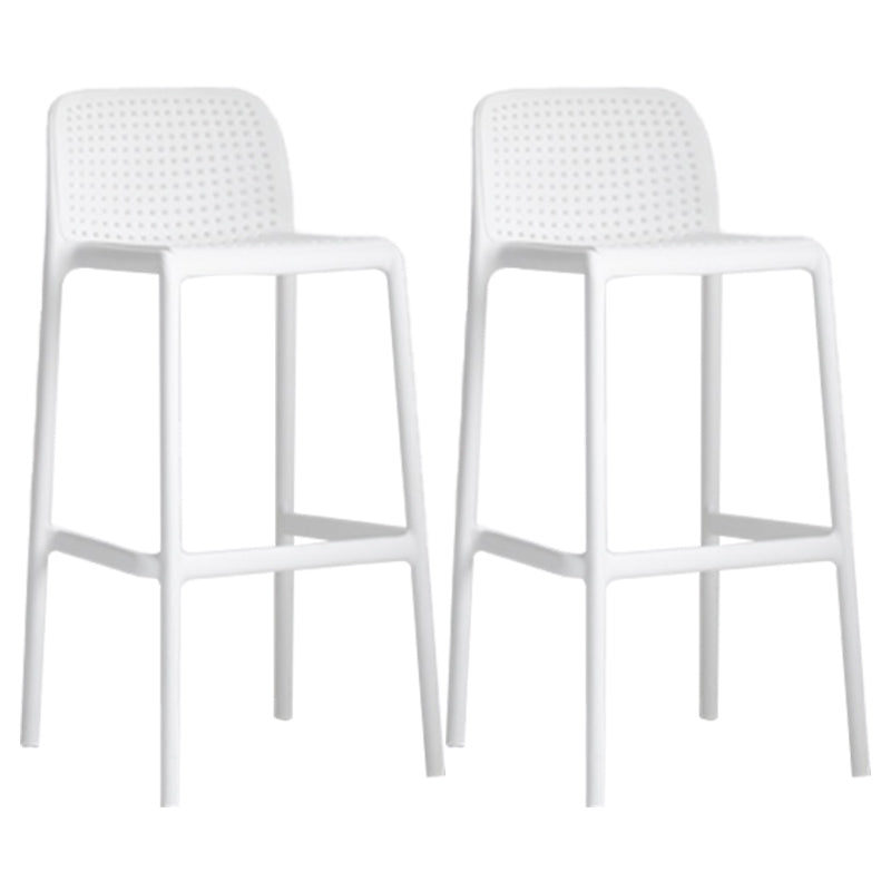 Modern Plastic Footrest Bar Stool Low Back Coffee Shop Counter & Bar Stool