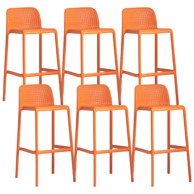 Modern Plastic Footrest Bar Stool Low Back Coffee Shop Counter & Bar Stool