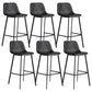 Industrial Bucket Counter Chair Faux Leather Footrest Dining Stool with Black Base