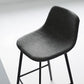 Industrial Bucket Counter Chair Faux Leather Footrest Dining Stool with Black Base