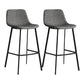 Industrial Bucket Counter Chair Faux Leather Footrest Dining Stool with Black Base