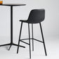 Industrial Bucket Counter Chair Faux Leather Footrest Dining Stool with Black Base