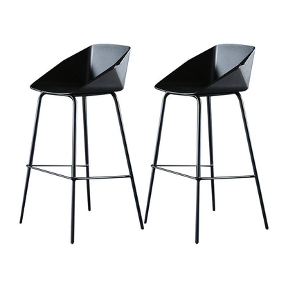 Scandinavian Metal Plastic Counter Stools Low Back Bar Stool with Footrest
