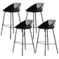 Scandinavian Metal Plastic Counter Stools Low Back Bar Stool with Footrest