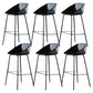 Scandinavian Metal Plastic Counter Stools Low Back Bar Stool with Footrest