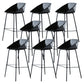 Scandinavian Metal Plastic Counter Stools Low Back Bar Stool with Footrest