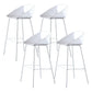 Scandinavian Metal Plastic Counter Stools Low Back Bar Stool with Footrest