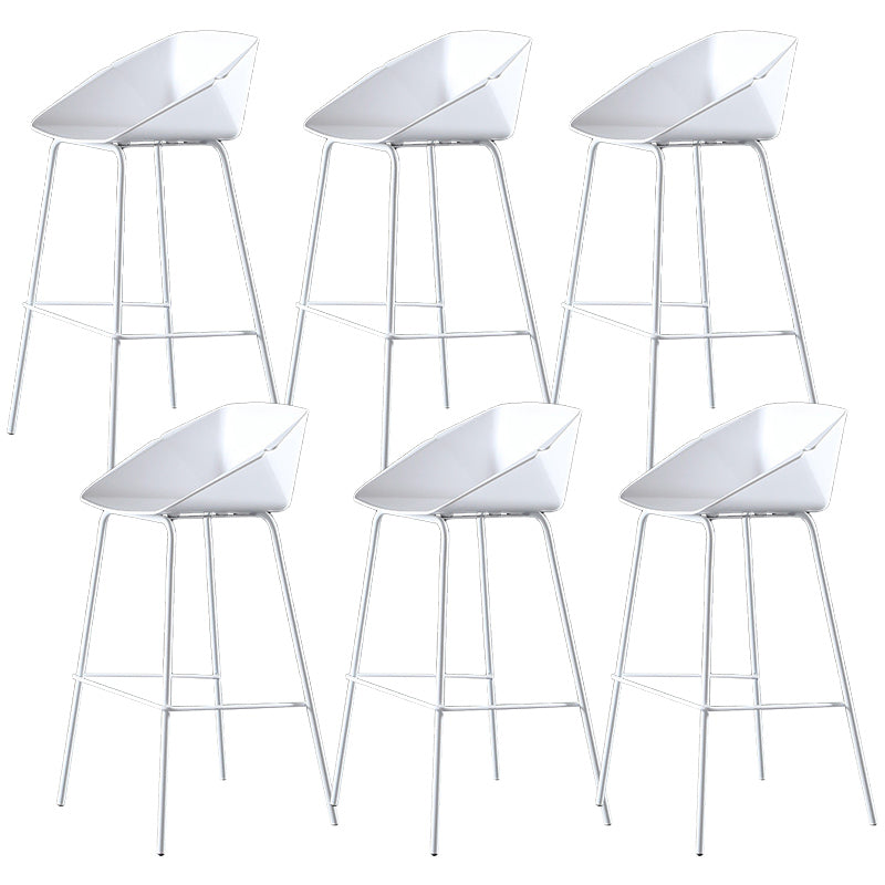 Scandinavian Metal Plastic Counter Stools Low Back Bar Stool with Footrest