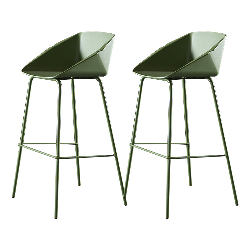 Scandinavian Metal Plastic Counter Stools Low Back Bar Stool with Footrest