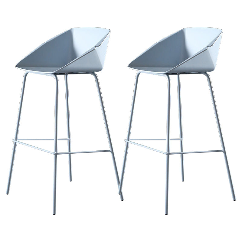Scandinavian Metal Plastic Counter Stools Low Back Bar Stool with Footrest