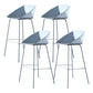 Scandinavian Metal Plastic Counter Stools Low Back Bar Stool with Footrest