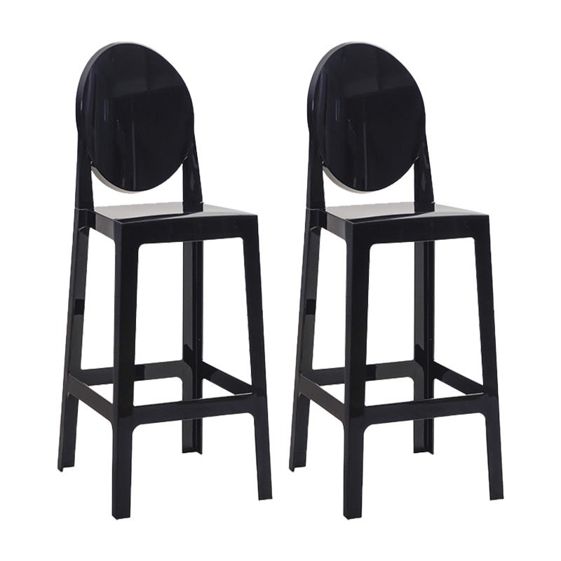 Modern Style Plastic Counter Stool Footrest Furniture in Matte Finish for Indoor Black 2 Piece Set Clearhalo 'Bar Furniture' 'Bar Stools' 'bar_stools' 'furn' 'furn_bar_stools' 'Furniture' 'Kitchen & Dining Furniture' 6096268