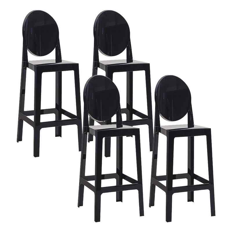 Modern Style Plastic Counter Stool Footrest Furniture in Matte Finish for Indoor Black 4 Piece Set Clearhalo 'Bar Furniture' 'Bar Stools' 'bar_stools' 'furn' 'furn_bar_stools' 'Furniture' 'Kitchen & Dining Furniture' 6096269