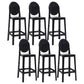 Modern Style Plastic Counter Stool Footrest Furniture in Matte Finish for Indoor Black 6 Piece Set Clearhalo 'Bar Furniture' 'Bar Stools' 'bar_stools' 'furn' 'furn_bar_stools' 'Furniture' 'Kitchen & Dining Furniture' 6096271