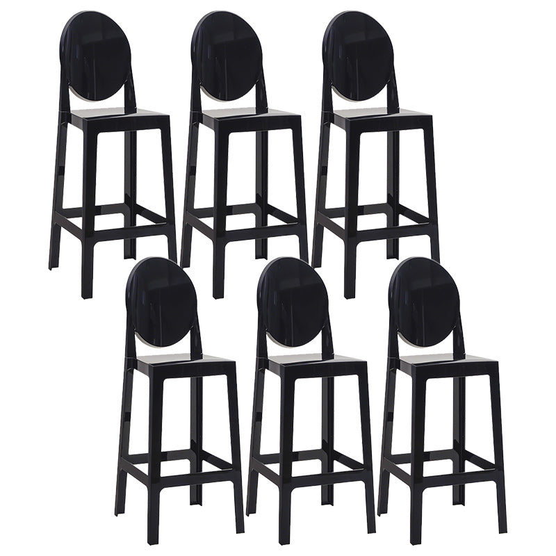 Modern Style Plastic Counter Stool Footrest Furniture in Matte Finish for Indoor Black 6 Piece Set Clearhalo 'Bar Furniture' 'Bar Stools' 'bar_stools' 'furn' 'furn_bar_stools' 'Furniture' 'Kitchen & Dining Furniture' 6096271