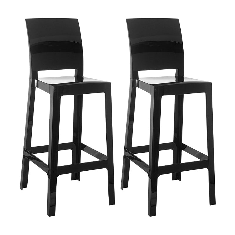 Modern Style Plastic Counter Stool Footrest Furniture in Matte Finish for Indoor Matte Black 2 Piece Set Clearhalo 'Bar Furniture' 'Bar Stools' 'bar_stools' 'furn' 'furn_bar_stools' 'Furniture' 'Kitchen & Dining Furniture' 6096275
