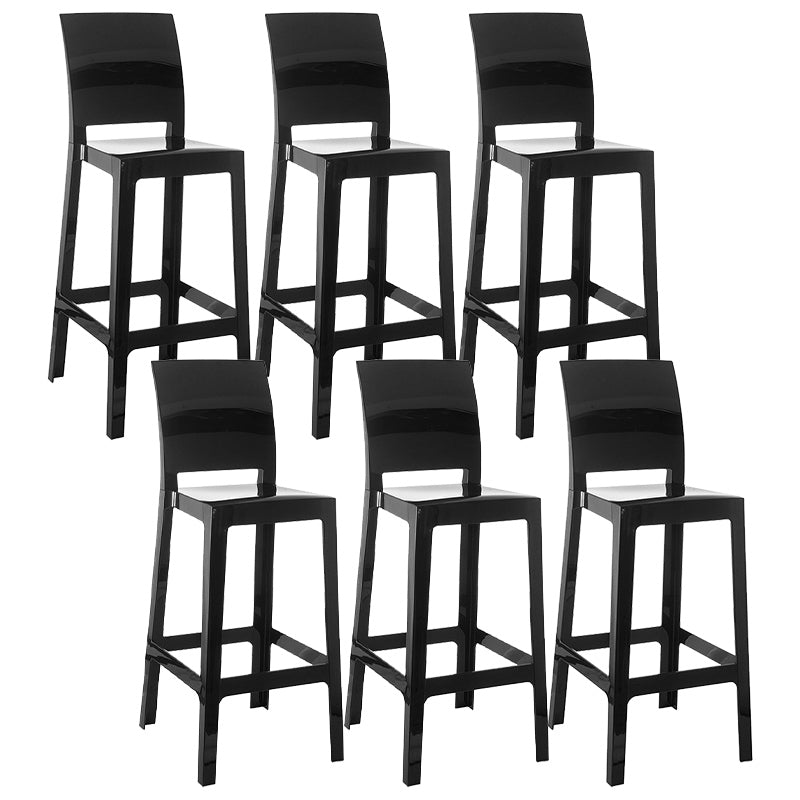 Modern Style Plastic Counter Stool Footrest Furniture in Matte Finish for Indoor Matte Black 6 Piece Set Clearhalo 'Bar Furniture' 'Bar Stools' 'bar_stools' 'furn' 'furn_bar_stools' 'Furniture' 'Kitchen & Dining Furniture' 6096279