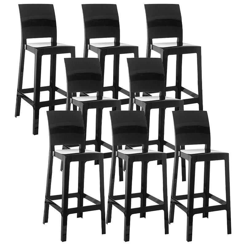 Modern Style Plastic Counter Stool Footrest Furniture in Matte Finish for Indoor Matte Black 8 Piece Set Clearhalo 'Bar Furniture' 'Bar Stools' 'bar_stools' 'furn' 'furn_bar_stools' 'Furniture' 'Kitchen & Dining Furniture' 6096282