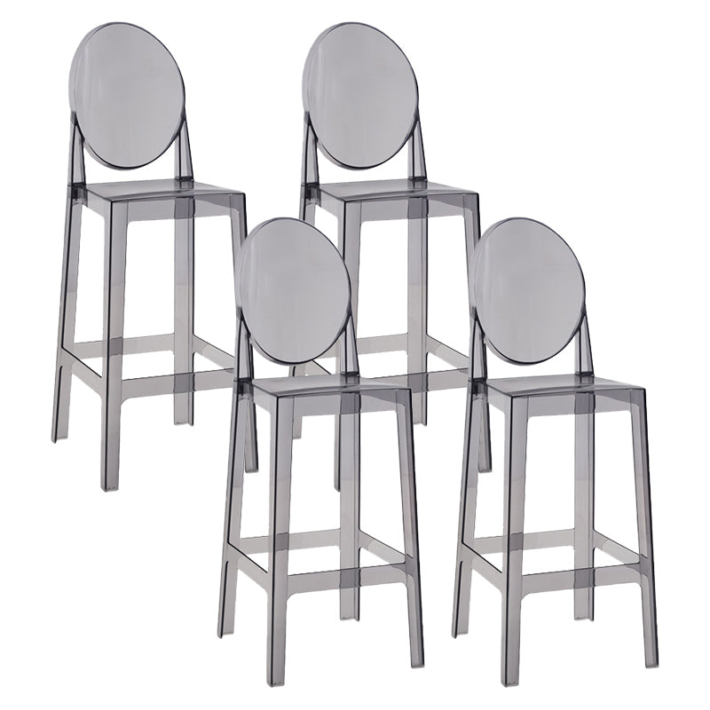 Modern Style Plastic Counter Stool Footrest Furniture in Matte Finish for Indoor Grey 4 Piece Set Clearhalo 'Bar Furniture' 'Bar Stools' 'bar_stools' 'furn' 'furn_bar_stools' 'Furniture' 'Kitchen & Dining Furniture' 6096285