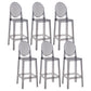 Modern Style Plastic Counter Stool Footrest Furniture in Matte Finish for Indoor Grey 6 Piece Set Clearhalo 'Bar Furniture' 'Bar Stools' 'bar_stools' 'furn' 'furn_bar_stools' 'Furniture' 'Kitchen & Dining Furniture' 6096287