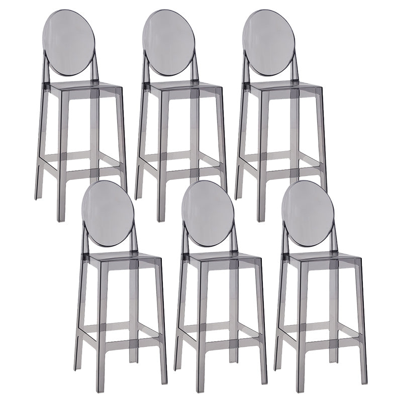 Modern Style Plastic Counter Stool Footrest Furniture in Matte Finish for Indoor Grey 6 Piece Set Clearhalo 'Bar Furniture' 'Bar Stools' 'bar_stools' 'furn' 'furn_bar_stools' 'Furniture' 'Kitchen & Dining Furniture' 6096287