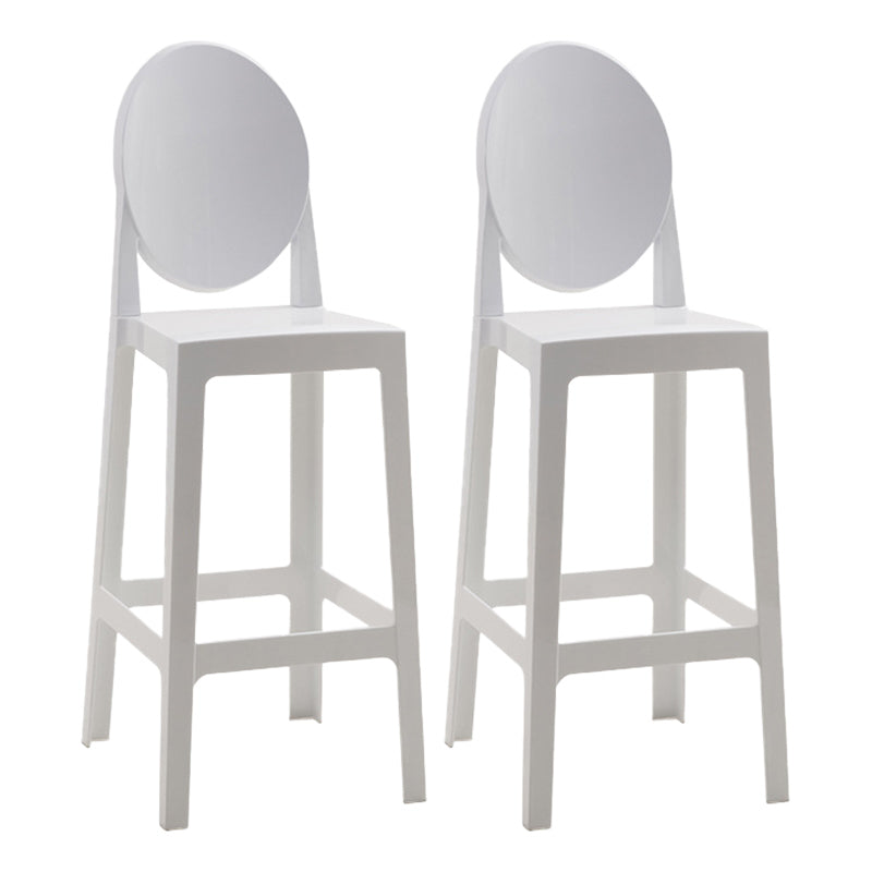 Modern Style Plastic Counter Stool Footrest Furniture in Matte Finish for Indoor White 2 Piece Set Clearhalo 'Bar Furniture' 'Bar Stools' 'bar_stools' 'furn' 'furn_bar_stools' 'Furniture' 'Kitchen & Dining Furniture' 6096291