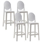 Modern Style Plastic Counter Stool Footrest Furniture in Matte Finish for Indoor White 4 Piece Set Clearhalo 'Bar Furniture' 'Bar Stools' 'bar_stools' 'furn' 'furn_bar_stools' 'Furniture' 'Kitchen & Dining Furniture' 6096294