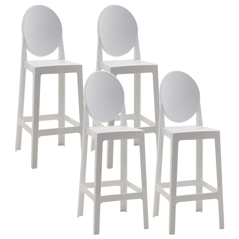 Modern Style Plastic Counter Stool Footrest Furniture in Matte Finish for Indoor White 4 Piece Set Clearhalo 'Bar Furniture' 'Bar Stools' 'bar_stools' 'furn' 'furn_bar_stools' 'Furniture' 'Kitchen & Dining Furniture' 6096294