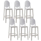 Modern Style Plastic Counter Stool Footrest Furniture in Matte Finish for Indoor White 6 Piece Set Clearhalo 'Bar Furniture' 'Bar Stools' 'bar_stools' 'furn' 'furn_bar_stools' 'Furniture' 'Kitchen & Dining Furniture' 6096295